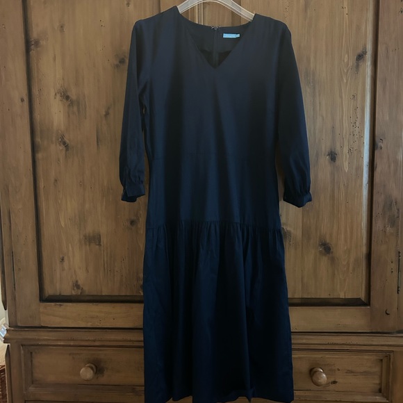 J. McLaughlin Dara Navy Drop Waist Dress - Picture 4 of 7